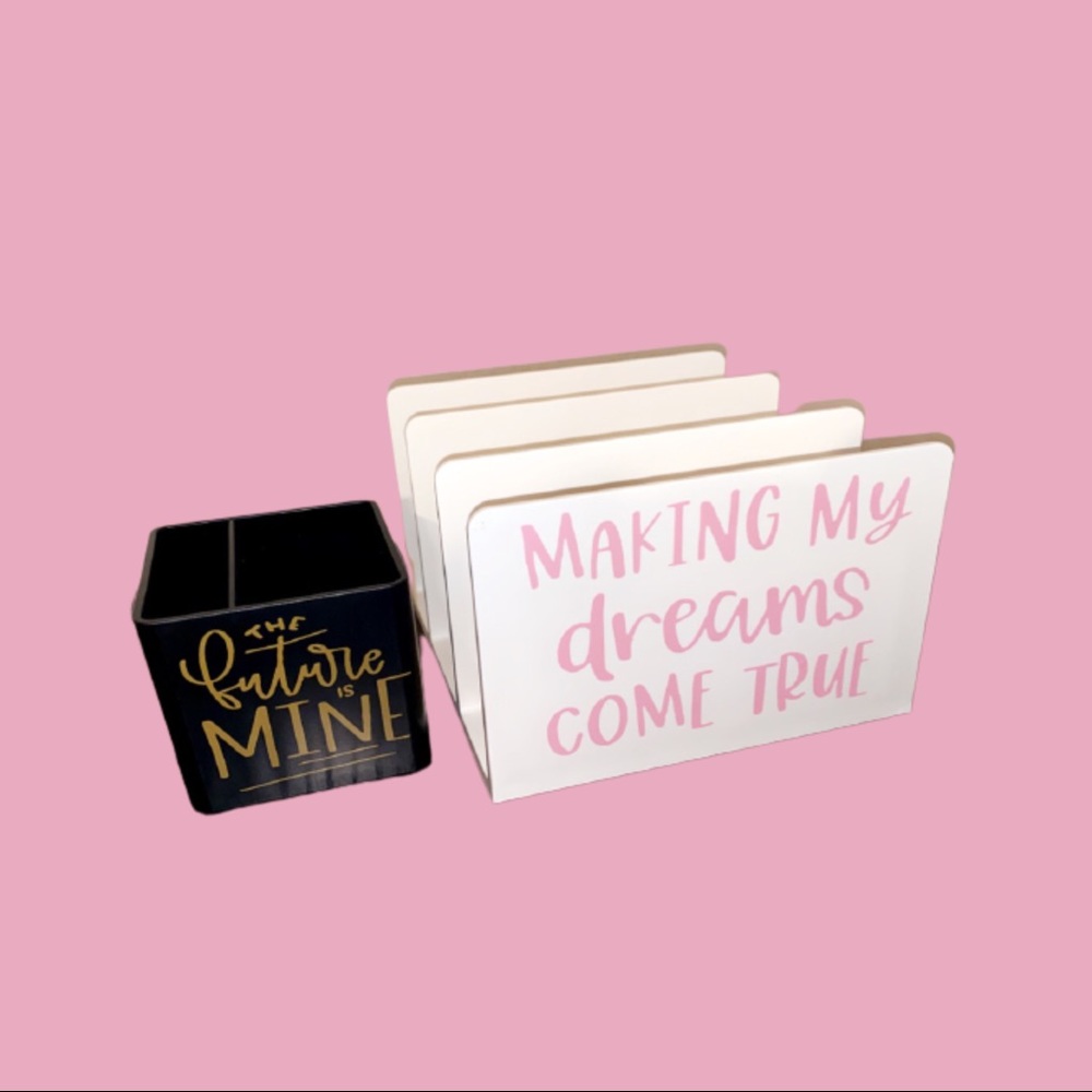 Personalized paper sorter & pencil holder